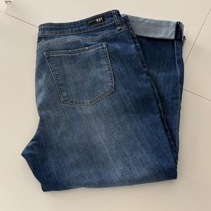 Kut from the Kloth Women’s Catherine Fab Ab Boyfriend Dark Blue Straight Jeans